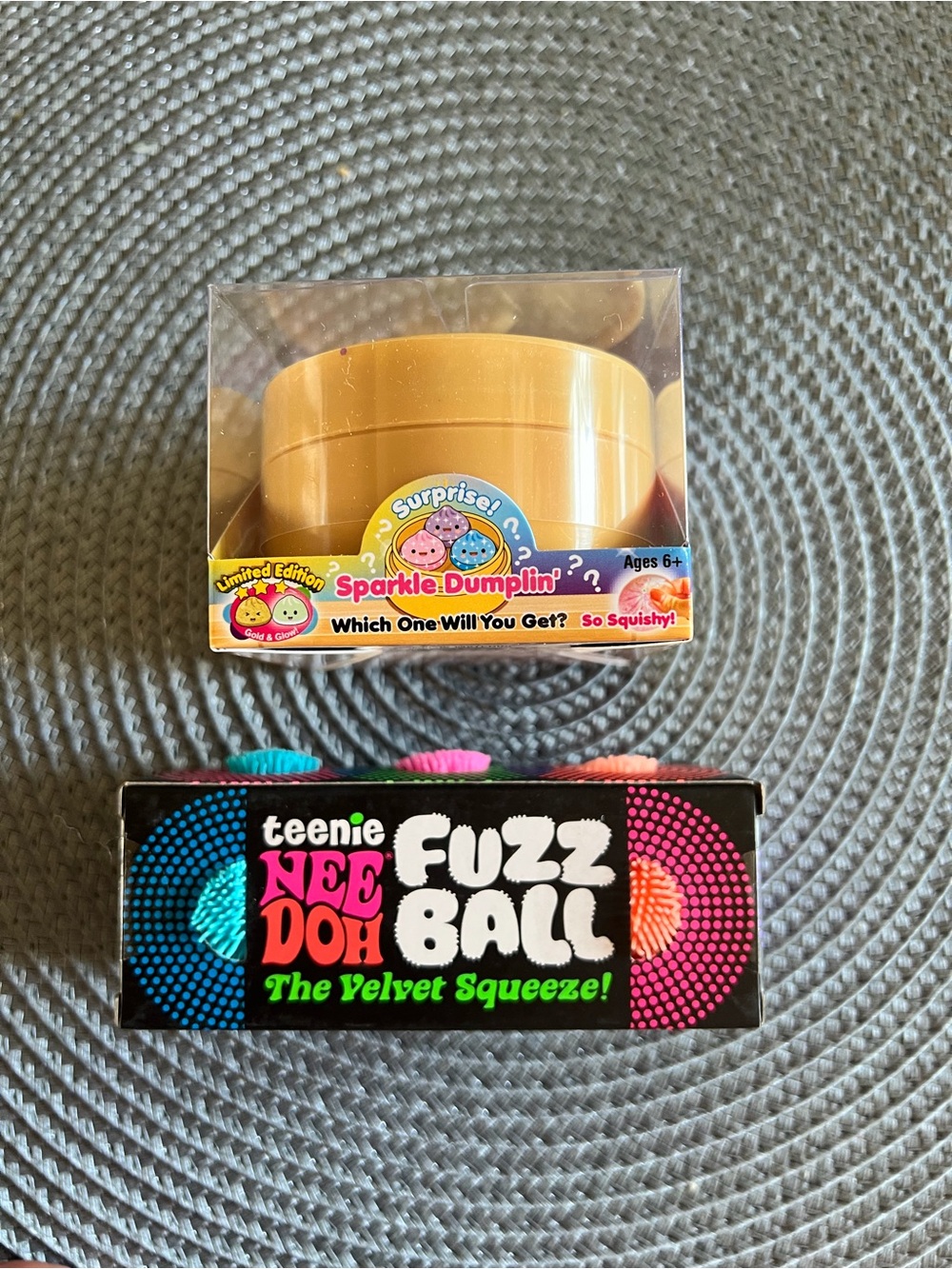 The “Elite Squishy” Set- Needoh Teenie Fuzzball Set & Sparkle Surprise Dumpling